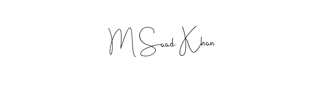 You should practise on your own different ways (Andilay-7BmLP) to write your name (M Saad Khan) in signature. don't let someone else do it for you. M Saad Khan signature style 4 images and pictures png