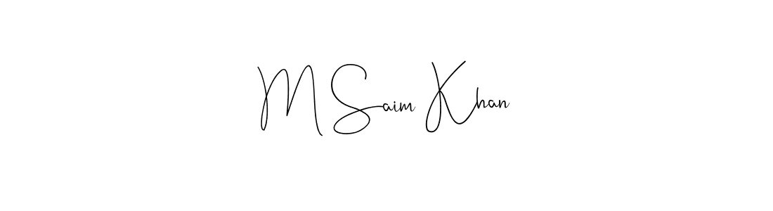 You should practise on your own different ways (Andilay-7BmLP) to write your name (M Saim Khan) in signature. don't let someone else do it for you. M Saim Khan signature style 4 images and pictures png