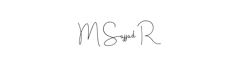 if you are searching for the best signature style for your name M Sajjad R. so please give up your signature search. here we have designed multiple signature styles  using Andilay-7BmLP. M Sajjad R signature style 4 images and pictures png