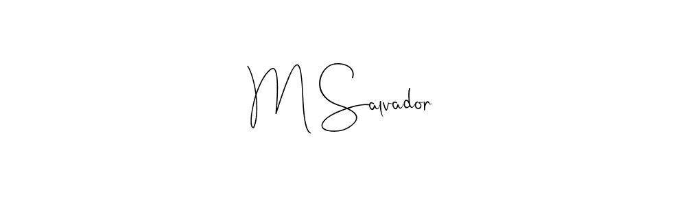 The best way (Andilay-7BmLP) to make a short signature is to pick only two or three words in your name. The name M Salvador include a total of six letters. For converting this name. M Salvador signature style 4 images and pictures png