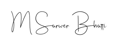 Make your name M Sarwer Bhatti memorable on every contract using Andilay-7BmLP autograph style. Instant transparent background export available. M Sarwer Bhatti signature style 4 images and pictures png