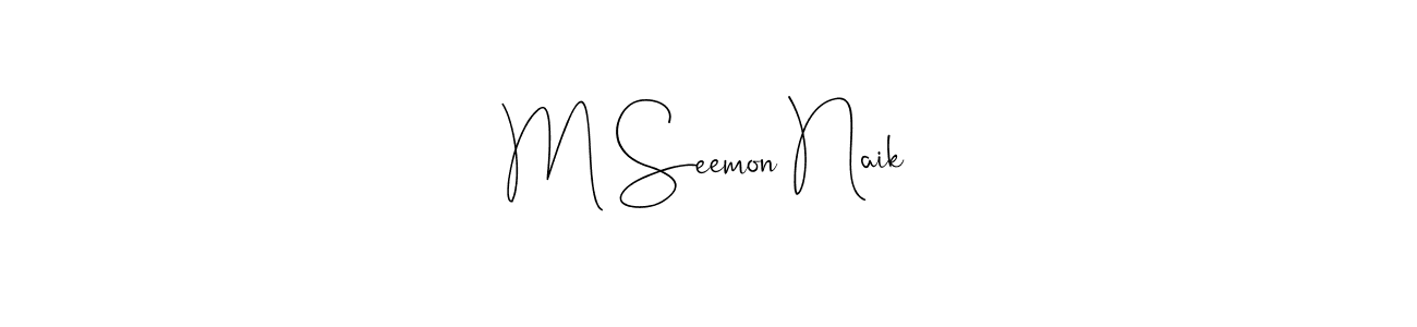 Use a signature maker to create a handwritten signature online. With this signature software, you can design (Andilay-7BmLP) your own signature for name M Seemon Naik. M Seemon Naik signature style 4 images and pictures png