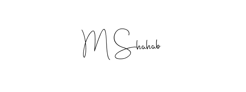 How to make M Shahab name signature. Use Andilay-7BmLP style for creating short signs online. This is the latest handwritten sign. M Shahab signature style 4 images and pictures png