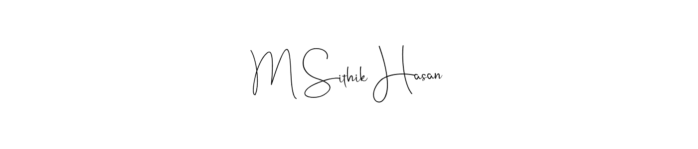 Use a signature maker to create a handwritten signature online. With this signature software, you can design (Andilay-7BmLP) your own signature for name M Sithik Hasan. M Sithik Hasan signature style 4 images and pictures png