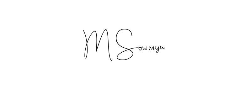 Make a beautiful signature design for name M Sowmya. With this signature (Andilay-7BmLP) style, you can create a handwritten signature for free. M Sowmya signature style 4 images and pictures png