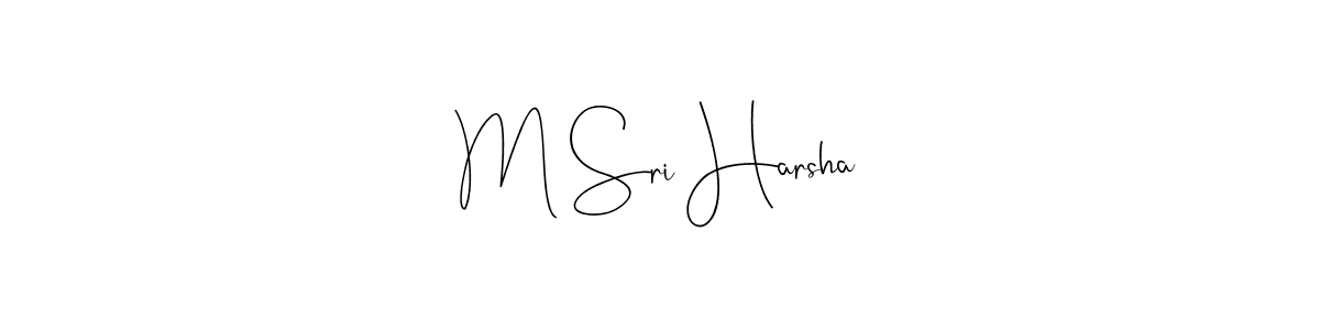 You can use this online signature creator to create a handwritten signature for the name M Sri Harsha. This is the best online autograph maker. M Sri Harsha signature style 4 images and pictures png