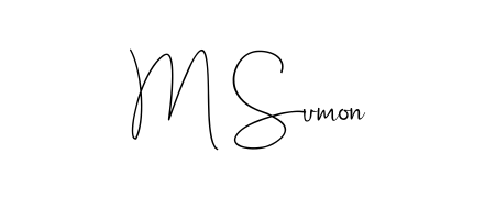 Generate high-definition signature styles for M Sumon. The Andilay-7BmLP typeface ensures crisp legibility and sophisticated design. M Sumon signature style 4 images and pictures png