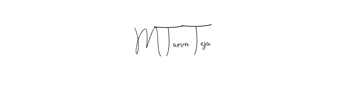 Andilay-7BmLP is a professional signature style that is perfect for those who want to add a touch of class to their signature. It is also a great choice for those who want to make their signature more unique. Get M Tarun Teja name to fancy signature for free. M Tarun Teja signature style 4 images and pictures png