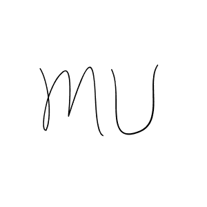 How to make M U signature? Andilay-7BmLP is a professional autograph style. Create handwritten signature for M U name. M U signature style 4 images and pictures png