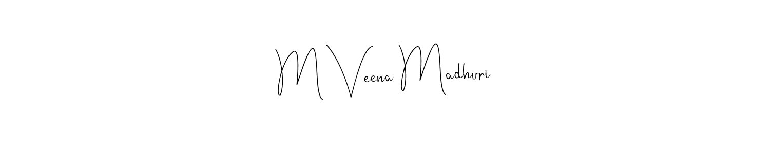 Also You can easily find your signature by using the search form. We will create M Veena Madhuri name handwritten signature images for you free of cost using Andilay-7BmLP sign style. M Veena Madhuri signature style 4 images and pictures png