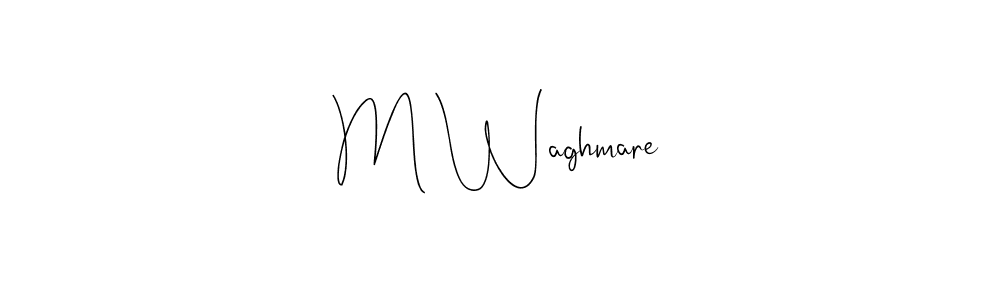 The best way (Andilay-7BmLP) to make a short signature is to pick only two or three words in your name. The name M Waghmare include a total of six letters. For converting this name. M Waghmare signature style 4 images and pictures png
