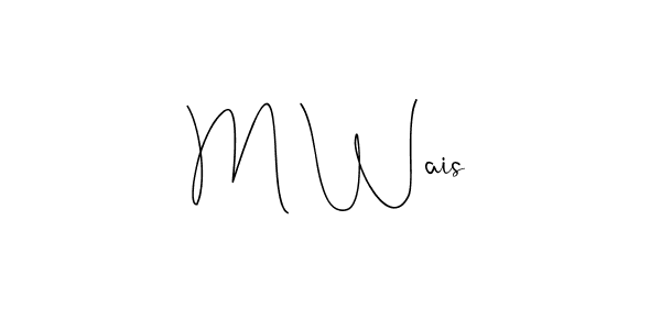 This is the best signature style for the M Wais name. Also you like these signature font (Andilay-7BmLP). Mix name signature. M Wais signature style 4 images and pictures png