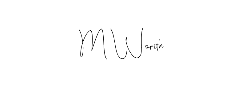 The best way (Andilay-7BmLP) to make a short signature is to pick only two or three words in your name. The name M Warith include a total of six letters. For converting this name. M Warith signature style 4 images and pictures png