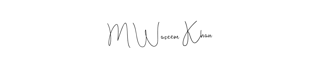 This is the best signature style for the M Waseem Khan name. Also you like these signature font (Andilay-7BmLP). Mix name signature. M Waseem Khan signature style 4 images and pictures png