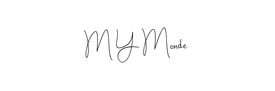 How to Draw M Y Monde signature style? Andilay-7BmLP is a latest design signature styles for name M Y Monde. M Y Monde signature style 4 images and pictures png