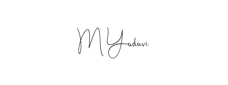 The best way (Andilay-7BmLP) to make a short signature is to pick only two or three words in your name. The name M Yadavi include a total of six letters. For converting this name. M Yadavi signature style 4 images and pictures png