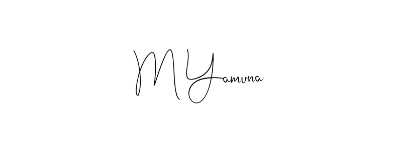 How to make M Yamuna signature? Andilay-7BmLP is a professional autograph style. Create handwritten signature for M Yamuna name. M Yamuna signature style 4 images and pictures png