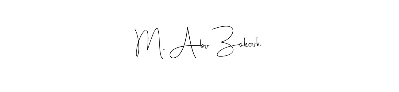 You should practise on your own different ways (Andilay-7BmLP) to write your name (M. Abu Zakouk) in signature. don't let someone else do it for you. M. Abu Zakouk signature style 4 images and pictures png