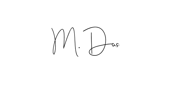 if you are searching for the best signature style for your name M. Das. so please give up your signature search. here we have designed multiple signature styles  using Andilay-7BmLP. M. Das signature style 4 images and pictures png