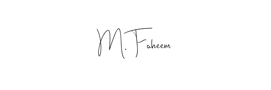 if you are searching for the best signature style for your name M. Faheem. so please give up your signature search. here we have designed multiple signature styles  using Andilay-7BmLP. M. Faheem signature style 4 images and pictures png