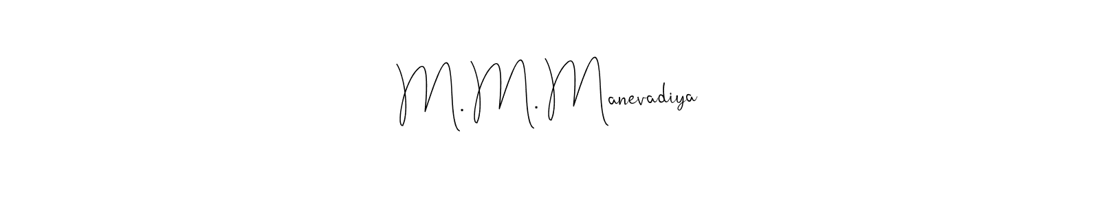 Use a signature maker to create a handwritten signature online. With this signature software, you can design (Andilay-7BmLP) your own signature for name M. M. Manevadiya. M. M. Manevadiya signature style 4 images and pictures png