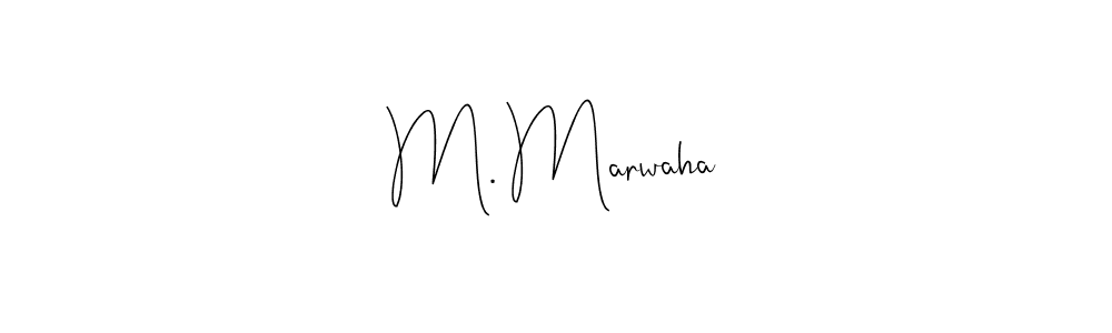 Use a signature maker to create a handwritten signature online. With this signature software, you can design (Andilay-7BmLP) your own signature for name M. Marwaha. M. Marwaha signature style 4 images and pictures png