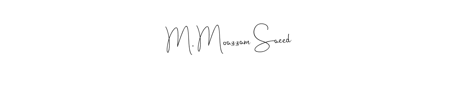 This is the best signature style for the M. Moazzam Saeed name. Also you like these signature font (Andilay-7BmLP). Mix name signature. M. Moazzam Saeed signature style 4 images and pictures png