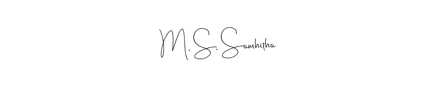 M. S. Samhitha stylish signature style. Best Handwritten Sign (Andilay-7BmLP) for my name. Handwritten Signature Collection Ideas for my name M. S. Samhitha. M. S. Samhitha signature style 4 images and pictures png