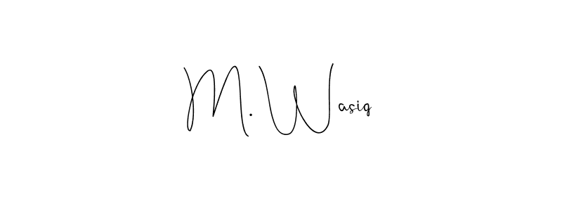 How to make M. Wasiq name signature. Use Andilay-7BmLP style for creating short signs online. This is the latest handwritten sign. M. Wasiq signature style 4 images and pictures png