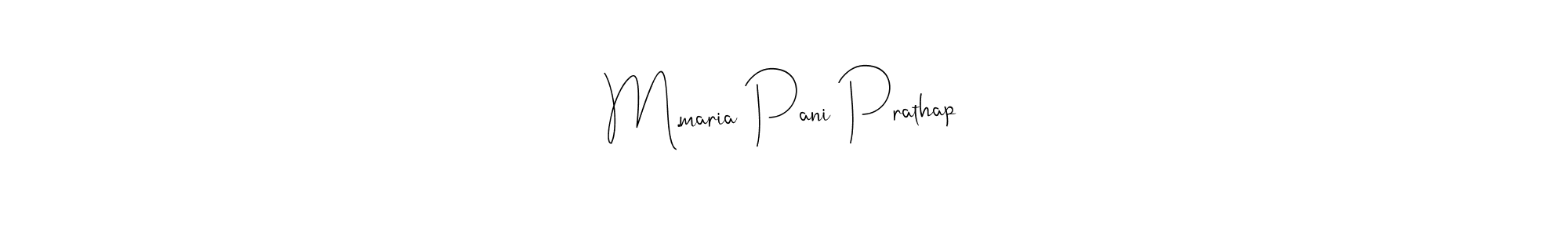 How to make M.maria Pani Prathap name signature. Use Andilay-7BmLP style for creating short signs online. This is the latest handwritten sign. M.maria Pani Prathap signature style 4 images and pictures png