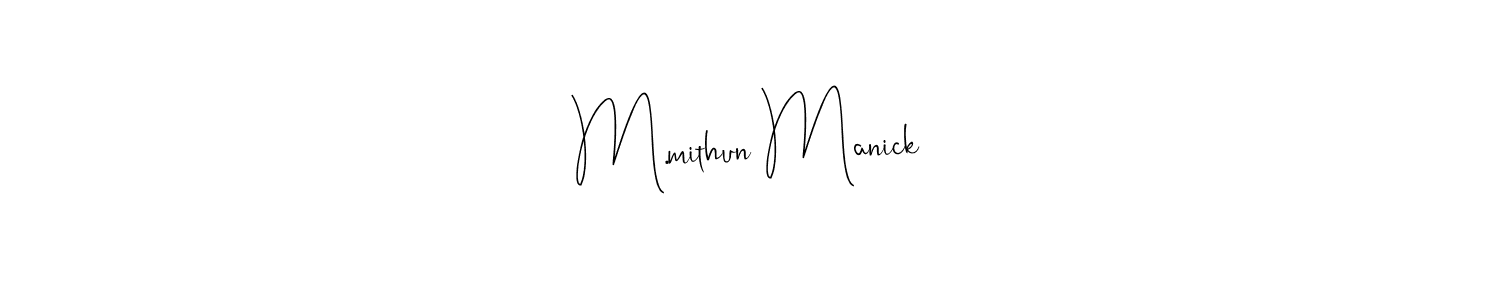 The best way (Andilay-7BmLP) to make a short signature is to pick only two or three words in your name. The name M.mithun Manick include a total of six letters. For converting this name. M.mithun Manick signature style 4 images and pictures png