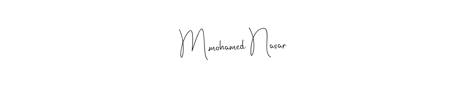 Design your own signature with our free online signature maker. With this signature software, you can create a handwritten (Andilay-7BmLP) signature for name M.mohamed Nasar. M.mohamed Nasar signature style 4 images and pictures png