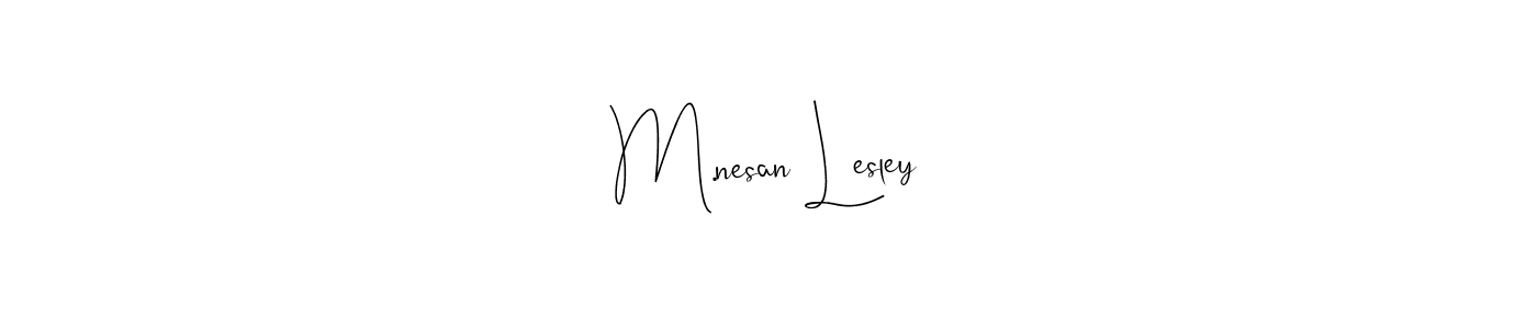 The best way (Andilay-7BmLP) to make a short signature is to pick only two or three words in your name. The name M.nesan Lesley include a total of six letters. For converting this name. M.nesan Lesley signature style 4 images and pictures png