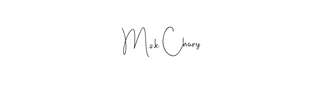 How to Draw M.s.k Chary signature style? Andilay-7BmLP is a latest design signature styles for name M.s.k Chary. M.s.k Chary signature style 4 images and pictures png