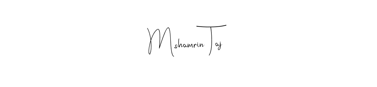 The best way (Andilay-7BmLP) to make a short signature is to pick only two or three words in your name. The name M.shamrin Taj include a total of six letters. For converting this name. M.shamrin Taj signature style 4 images and pictures png