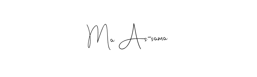 Design your own signature with our free online signature maker. With this signature software, you can create a handwritten (Andilay-7BmLP) signature for name Ma As-sama. Ma As-sama signature style 4 images and pictures png