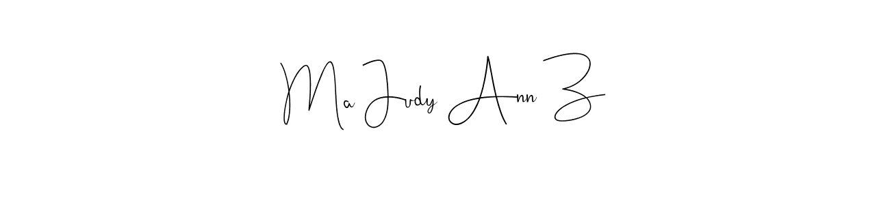 You can use this online signature creator to create a handwritten signature for the name Ma Judy Ann Z. This is the best online autograph maker. Ma Judy Ann Z signature style 4 images and pictures png