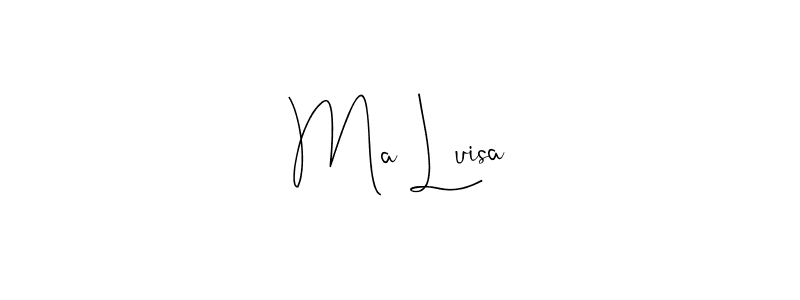 The best way (Andilay-7BmLP) to make a short signature is to pick only two or three words in your name. The name Ma Luisa include a total of six letters. For converting this name. Ma Luisa signature style 4 images and pictures png