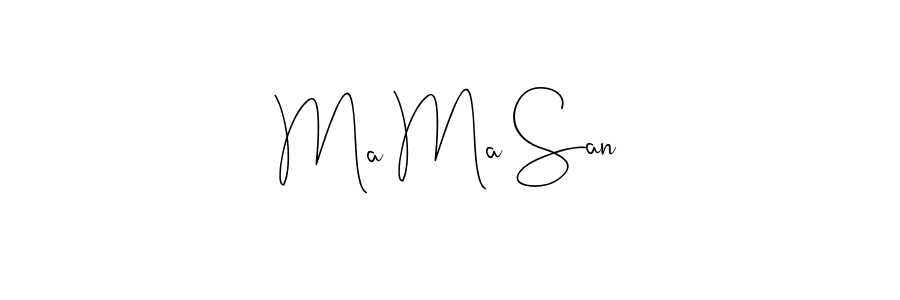 Use a signature maker to create a handwritten signature online. With this signature software, you can design (Andilay-7BmLP) your own signature for name Ma Ma San. Ma Ma San signature style 4 images and pictures png