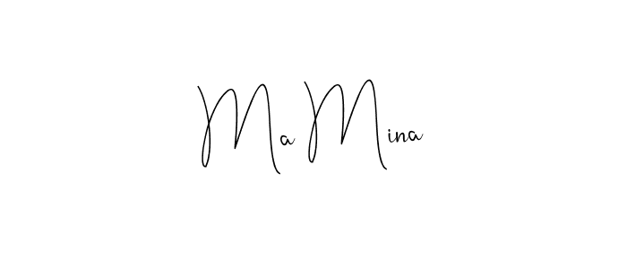 Andilay-7BmLP is a professional signature style that is perfect for those who want to add a touch of class to their signature. It is also a great choice for those who want to make their signature more unique. Get Ma Mina name to fancy signature for free. Ma Mina signature style 4 images and pictures png