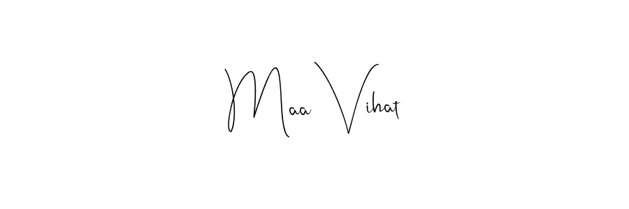 Similarly Andilay-7BmLP is the best handwritten signature design. Signature creator online .You can use it as an online autograph creator for name Maa Vihat. Maa Vihat signature style 4 images and pictures png