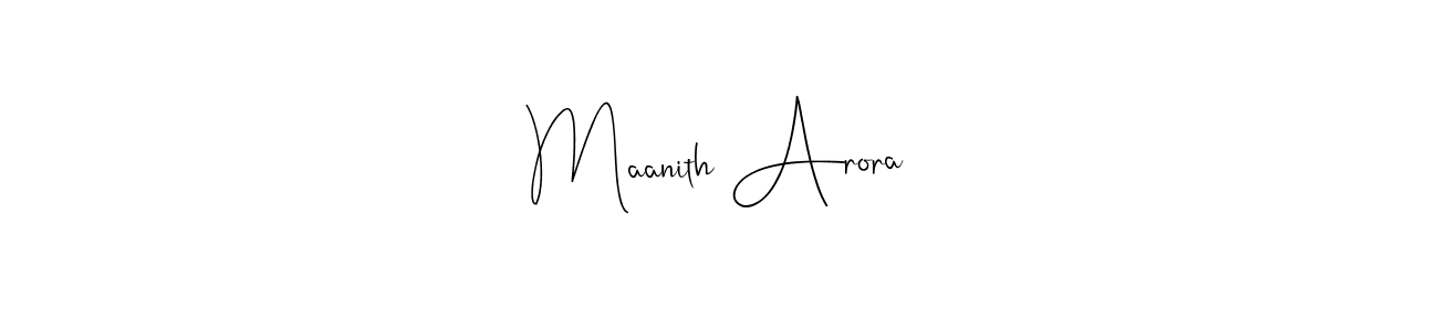 Use a signature maker to create a handwritten signature online. With this signature software, you can design (Andilay-7BmLP) your own signature for name Maanith Arora. Maanith Arora signature style 4 images and pictures png