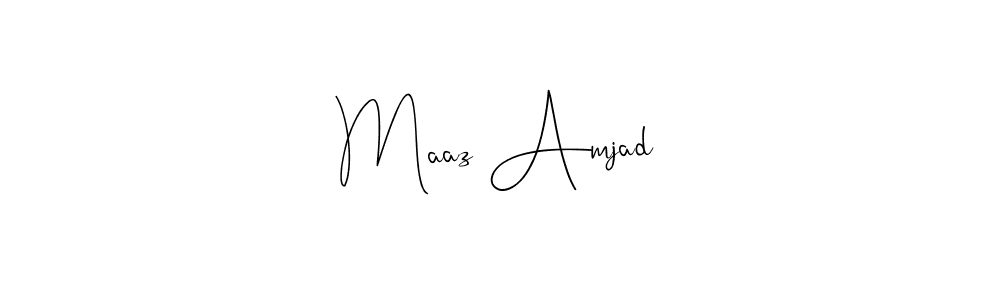 Create a beautiful signature design for name Maaz Amjad. With this signature (Andilay-7BmLP) fonts, you can make a handwritten signature for free. Maaz Amjad signature style 4 images and pictures png