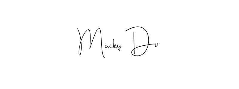 Make a beautiful signature design for name Macky Du. With this signature (Andilay-7BmLP) style, you can create a handwritten signature for free. Macky Du signature style 4 images and pictures png