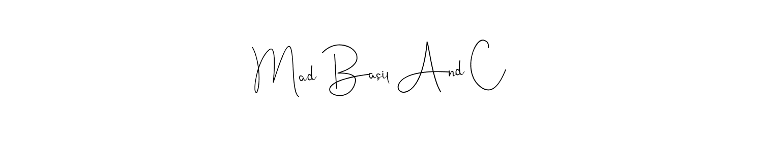 This is the best signature style for the Mad Basil And C name. Also you like these signature font (Andilay-7BmLP). Mix name signature. Mad Basil And C signature style 4 images and pictures png