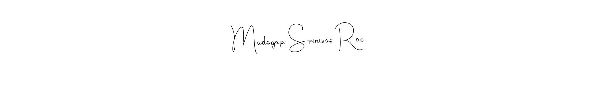 How to make Madagala Srinivas Rao name signature. Use Andilay-7BmLP style for creating short signs online. This is the latest handwritten sign. Madagala Srinivas Rao signature style 4 images and pictures png