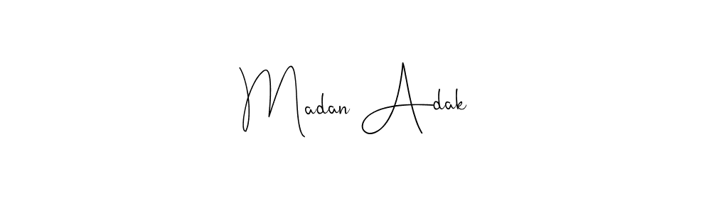 Make a beautiful signature design for name Madan Adak. Use this online signature maker to create a handwritten signature for free. Madan Adak signature style 4 images and pictures png