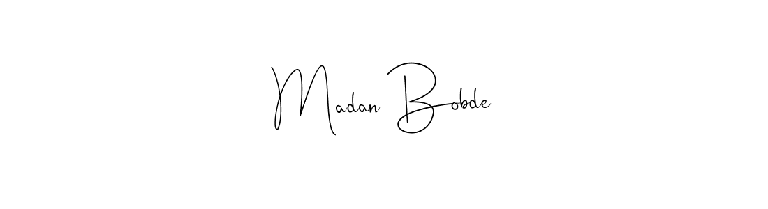 You should practise on your own different ways (Andilay-7BmLP) to write your name (Madan Bobde) in signature. don't let someone else do it for you. Madan Bobde signature style 4 images and pictures png