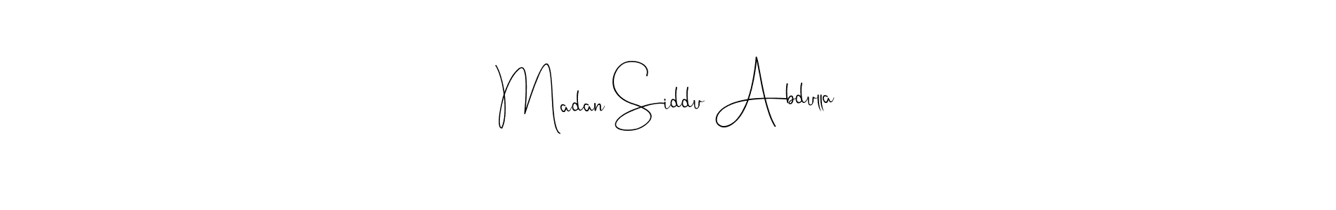 This is the best signature style for the Madan Siddu Abdulla name. Also you like these signature font (Andilay-7BmLP). Mix name signature. Madan Siddu Abdulla signature style 4 images and pictures png