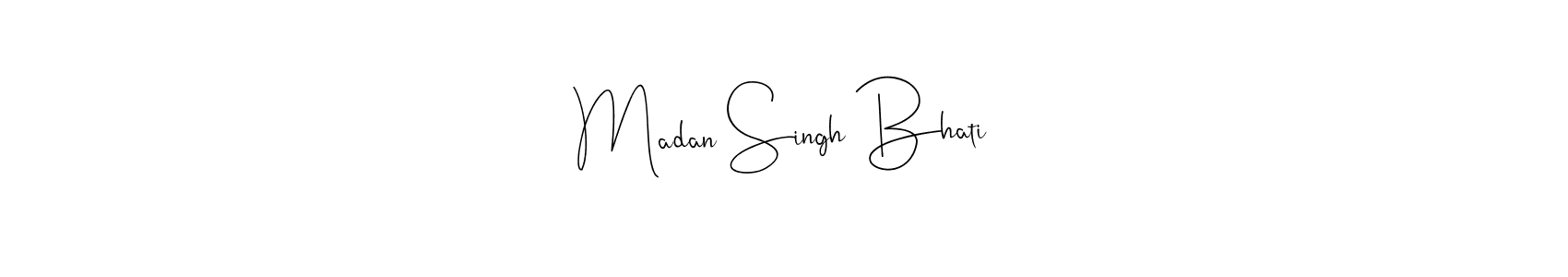 Andilay-7BmLP is a professional signature style that is perfect for those who want to add a touch of class to their signature. It is also a great choice for those who want to make their signature more unique. Get Madan Singh Bhati name to fancy signature for free. Madan Singh Bhati signature style 4 images and pictures png